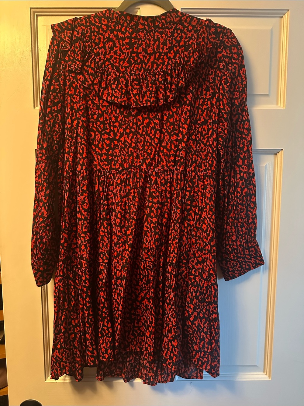 Red and black animal print Long Sleeve zara collection Dress, NWT